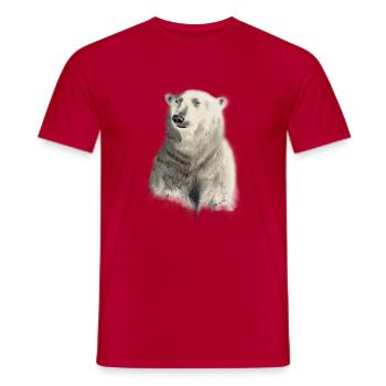 ours blanc - T-shirt homme - rouge - Devant - AI Model Male 178 dark (178cm)