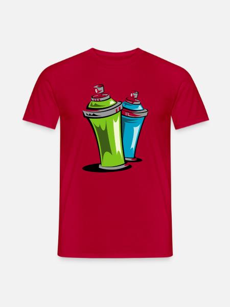 sprayer symbol dose dosen street art colors - Männer T-Shirt - Rot
