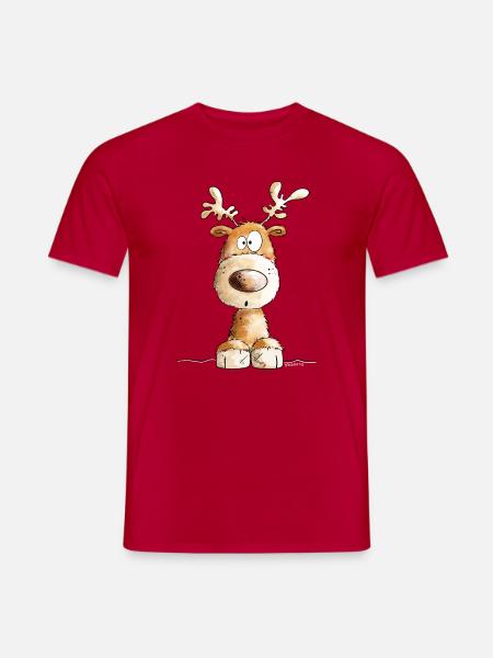 Kleines Weihnachten Rentier von MODARTIS - Mænd T-shirt - rød
