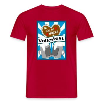 Volksfest in München - Männer T-Shirt - Rot - Vorne - AI Model Male 178 dark (178cm)
