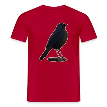 Amsel - Männer T-Shirt - Rot - Vorne - AI Model Male 178 dark (178cm)