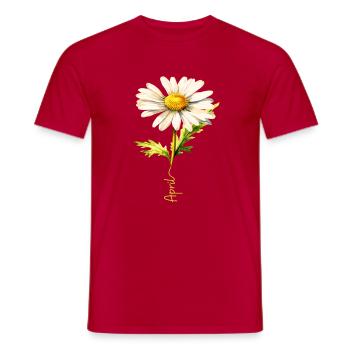 Marguerite printanière avec lettrage d’avril - T-shirt homme - rouge - Devant - AI Model Male 178 dark (178cm)