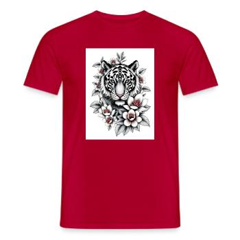 Le Tigre ne dort jamais - T-shirt homme - rouge - Devant - AI Model Male 178 dark (178cm)