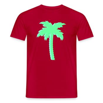 Mint Palme im Neonlook - Männer T-Shirt - Rot - Vorne - AI Model Male 178 dark (178cm)
