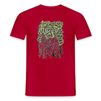 Fächerblätter mit hängenden Wurzeln - Männer T-Shirt - Rot - Vorne - AI Model Male 178 dark (178cm)