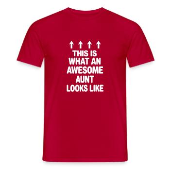 This Is What An Awesome Aunt Looks Like - Men's T-Shirt - red - Front - AI Model Male 178 dark (178cm)