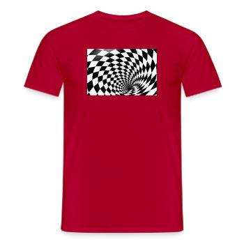 Spirale hypnotique en damier - T-shirt homme - rouge - Devant - AI Model Male 178 dark (178cm)
