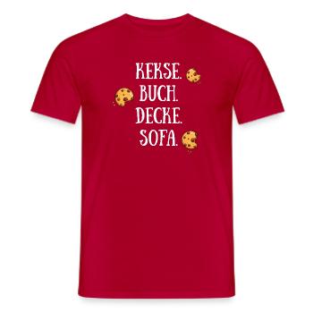 Cookies Book Blanket Sofa - Men's T-Shirt - red - Front - AI Model Male 178 dark (178cm)