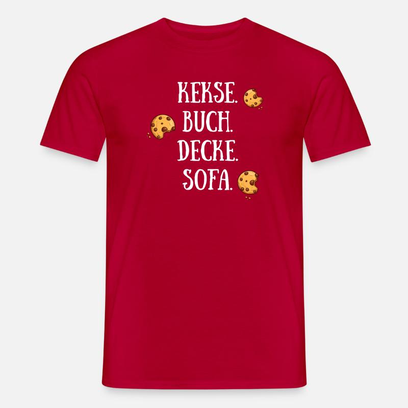 Kekse Buch Decke Sofa - Männer T-Shirt - Rot