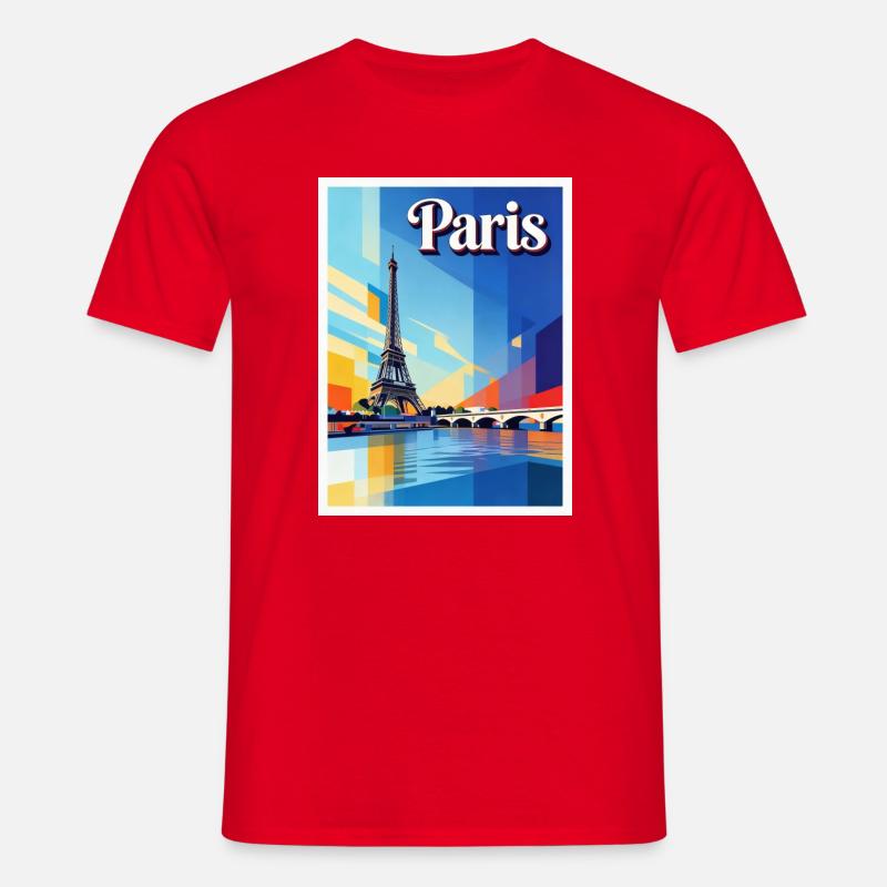 Pariser Prisma-Eiffel - Männer T-Shirt - Rot