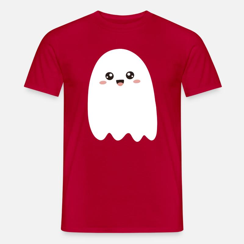 Kawaii Ghost Smile Tee - Männer T-Shirt - Rot