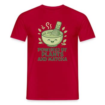 Matcha power from plants - Men's T-Shirt - red - Front - AI Model Male 178 dark (178cm)