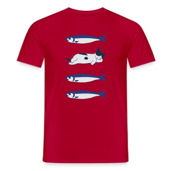Fisch und Kit - Männer T-Shirt - Rot - Vorne - AI Model Male 178 dark (178cm)
