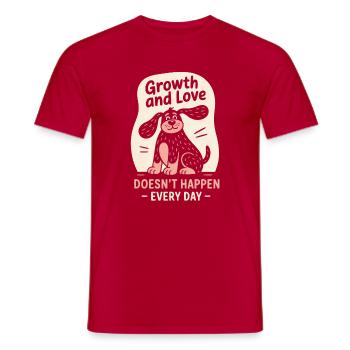 Wachstum und Liebe Retro Hundekunst - Männer T-Shirt - Rot - Vorne - AI Model Male 178 dark (178cm)