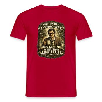 Früher dachte ich, ich sei introvertiert – Ich mag - Männer T-Shirt - Rot - Vorne - AI Model Male 178 dark (178cm)