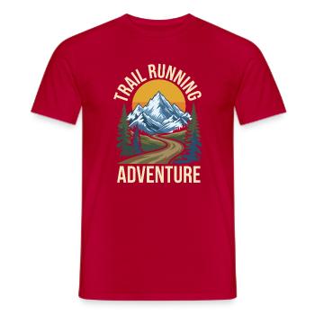 Aventure de course en sentier - T-shirt homme - rouge - Devant - AI Model Male 178 dark (178cm)