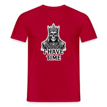 I Have Time - Undead Lich King TTRPG Design - Men's T-Shirt - red - Front - AI Model Male 178 dark (178cm)