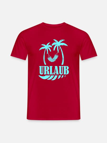 URLAUB Palmen Hängematte Design - Männer T-Shirt - Rot