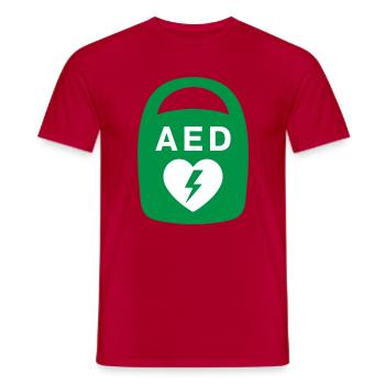 AED Heart Emergency Medical Icon - Men's T-Shirt - red - Front - AI Model Male 178 dark (178cm)