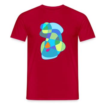 Akzentuiertes Farb-Formen Design - Männer T-Shirt - Rot - Vorne - AI Model Male 178 dark (178cm)