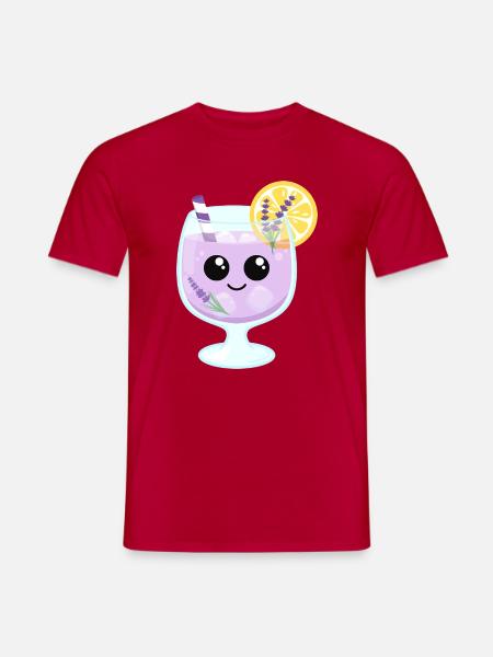Süßes lila Spritz Getränk mi Lavendel und Zitrone - Männer T-Shirt - Rot