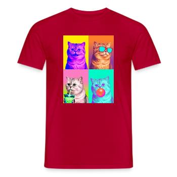 Katzen Perser Katze - Männer T-Shirt - Rot - Vorne - AI Model Male 178 dark (178cm)
