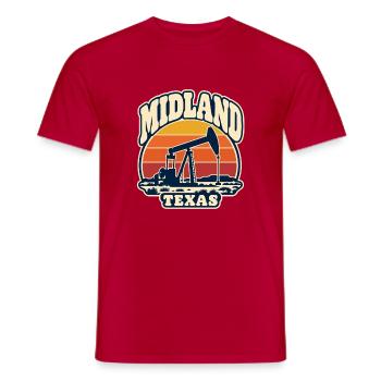 Texas Midland Ölpumpen Sunset - Männer T-Shirt - Rot - Vorne - AI Model Male 178 dark (178cm)