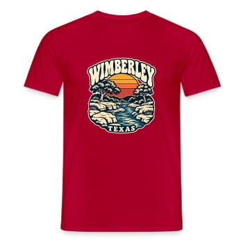 Texas Wimberley Sonnenuntergang Fluss - Männer T-Shirt - Rot - Vorne - AI Model Male 178 dark (178cm)