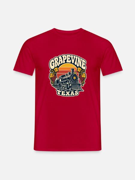 Grapevine Texas Zug Retro - Männer T-Shirt - Rot