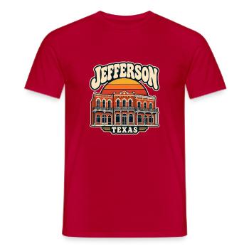 Jefferson Texas Vintage Stadtansicht - Männer T-Shirt - Rot - Vorne - AI Model Male 178 dark (178cm)
