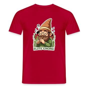 Flötengnom - Männer T-Shirt - Rot - Vorne - AI Model Male 178 dark (178cm)