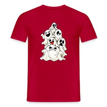 Halloween Geister lustig Gespenster Kostüm Familie - Männer T-Shirt - Rot - Vorne - AI Model Male 178 dark (178cm)