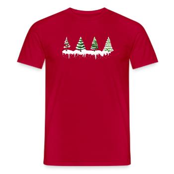 Arbres de Noël enneigés - T-shirt homme - rouge - Devant - AI Model Male 178 dark (178cm)