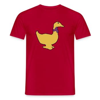 Paulo die gelbe Ente - Männer T-Shirt - Rot - Vorne - AI Model Male 178 dark (178cm)
