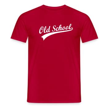 OLD SCHOOL - Heren T-shirt - rood - Voor - AI Model Male 178 dark (178cm)