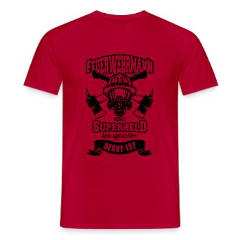 Feuerwehrmann. Weil Superheld kein Beruf ist - Männer T-Shirt - Rot - Vorne - AI Model Male 178 dark (178cm)