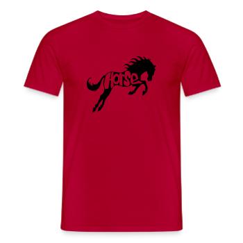 cheval - T-shirt homme - rouge - Devant - AI Model Male 178 dark (178cm)