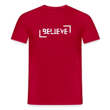 Believe - Männer T-Shirt - Rot - Vorne - AI Model Male 178 dark (178cm)
