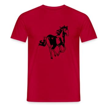 horse - Männer T-Shirt - Rot - Vorne - AI Model Male 178 dark (178cm)