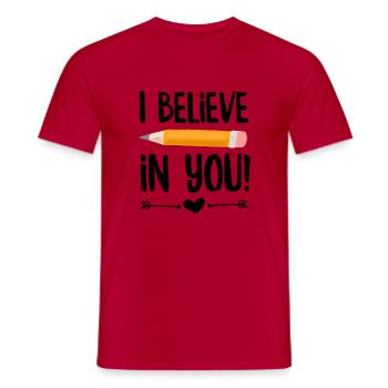Je crois en toi Maître - T-shirt homme - rouge - Devant - AI Model Male 178 dark (178cm)