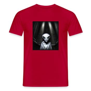 alien priest - Men's T-Shirt - red - Front - AI Model Male 178 dark (178cm)
