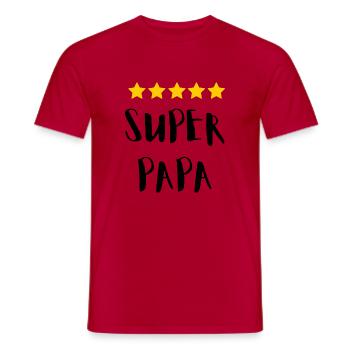 Super Papa - Cadeau 5 Étoiles pour Papas Géniaux - T-shirt homme - rouge - Devant - AI Model Male 178 dark (178cm)