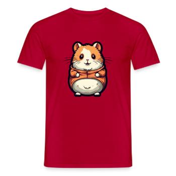 Mignon hamster - T-shirt homme - rouge - Devant - AI Model Male 178 dark (178cm)