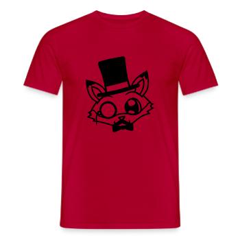 Fox Red Fox Sir Mr. Top Hat Monocle Glasses - Men's T-Shirt - red - Front - AI Model Male 178 dark (178cm)