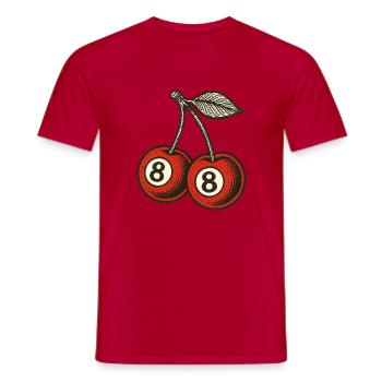 Piscine à 8 balles - T-shirt homme - rouge - Devant - AI Model Male 178 dark (178cm)