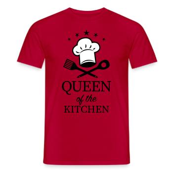 14 Queen of the Kitchen Chef's Hat Wooden Spoon - Men's T-Shirt - red - Front - AI Model Male 178 dark (178cm)