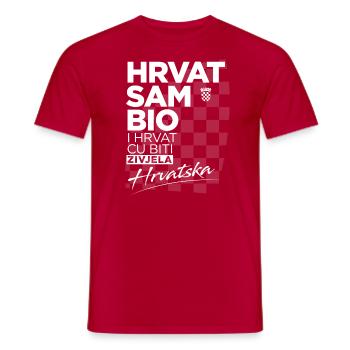 Hrvatska T-Shirt Croatie T-Shirt Croatie T-Shirt - T-shirt homme - rouge - Devant - AI Model Male 178 dark (178cm)