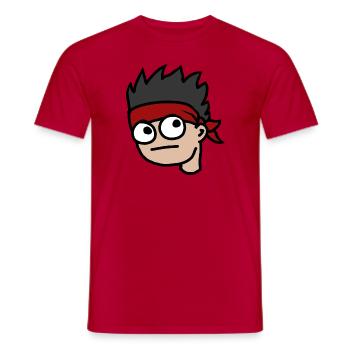 Foulard - T-shirt homme - rouge - Devant - AI Model Male 178 dark (178cm)