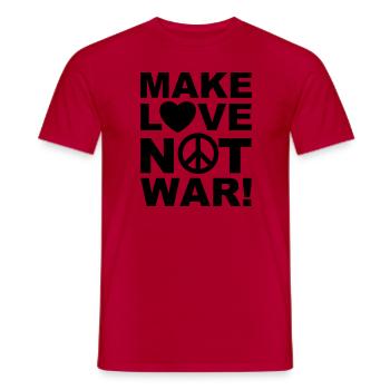 05 Make Love not war Herz Peace - Männer T-Shirt - Rot - Vorne - AI Model Male 178 dark (178cm)