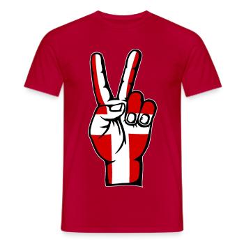 Danemark Drapeau Paix Victoire Symbole - T-shirt homme - rouge - Devant - AI Model Male 178 dark (178cm)
